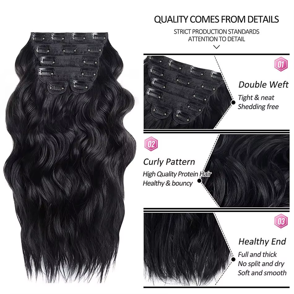 Extensions synthétiques longues à clips