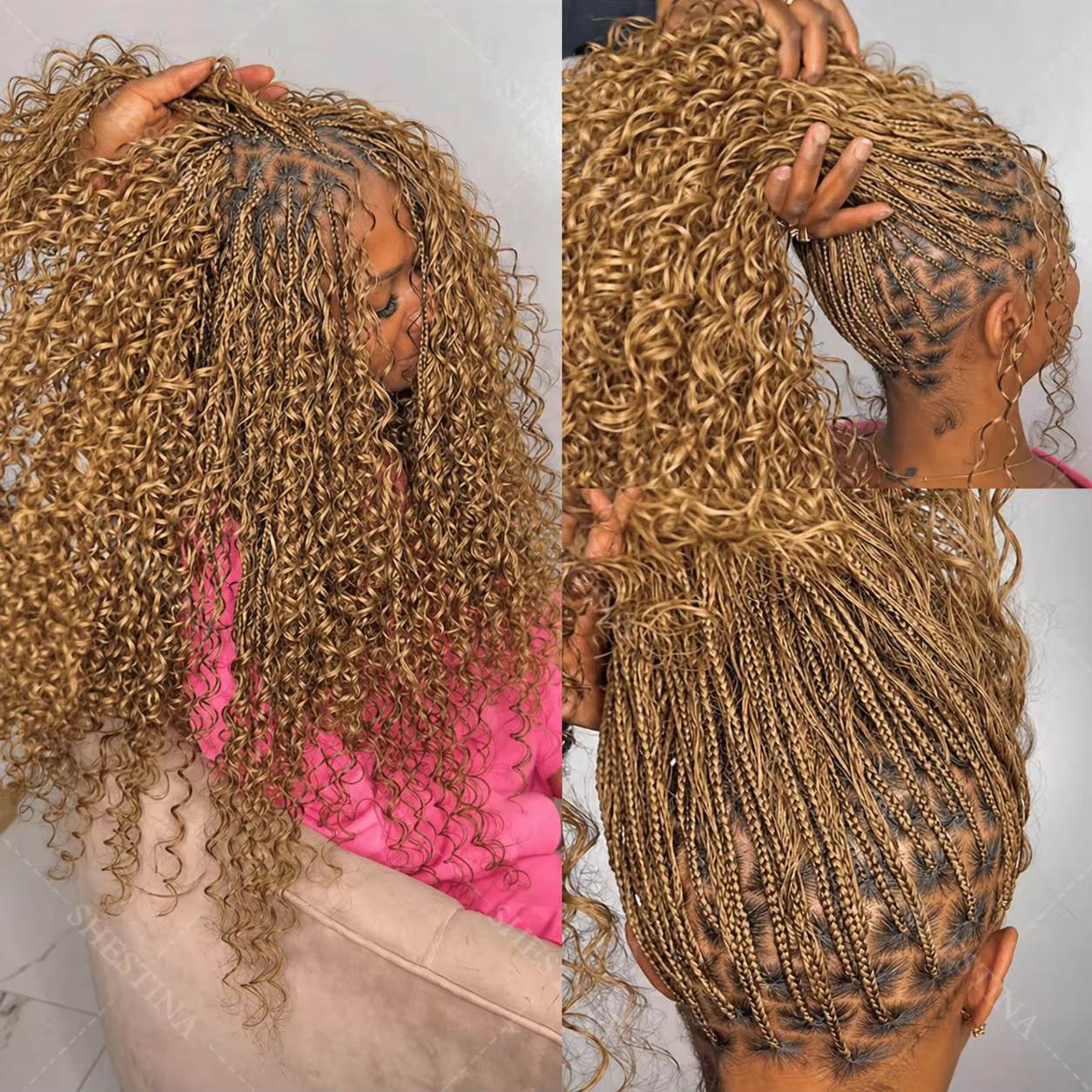 Tresses au crochet en cheveux humains Curly Feather Miracle Knots # 27 Extensions