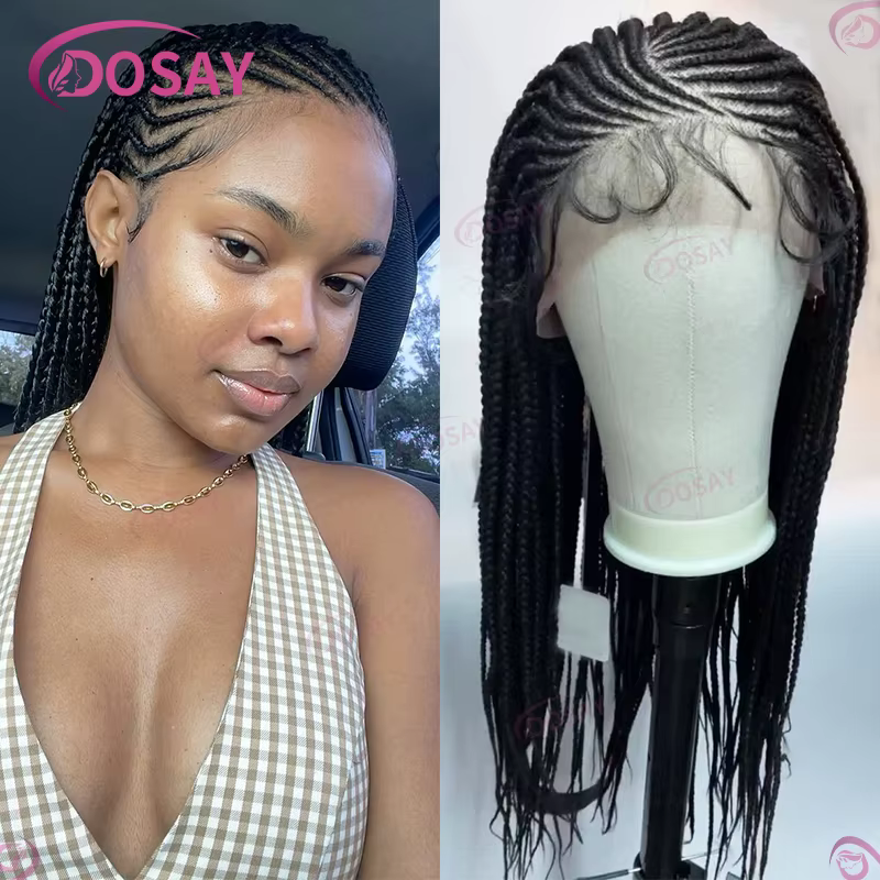 36 "Tresse Cornrow Cheveux Perruque Synthétique Tressée Perruques Pour Femmes Pleine Dentelle