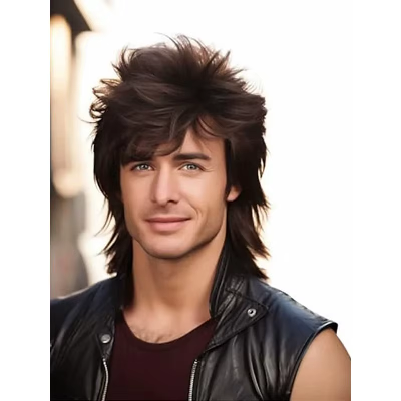Perruque Rock Mullet pour hommes