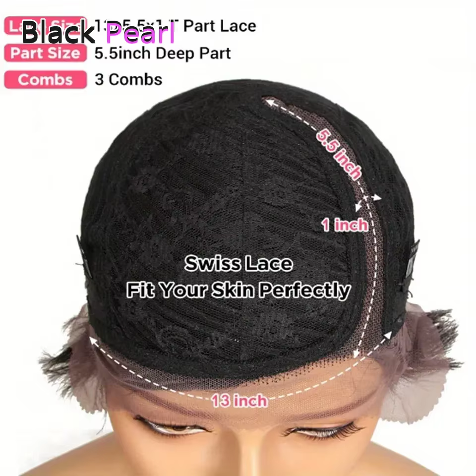 Perruque Courte Pixie en Cheveux Humains Brésiliens de Qualité Supérieure