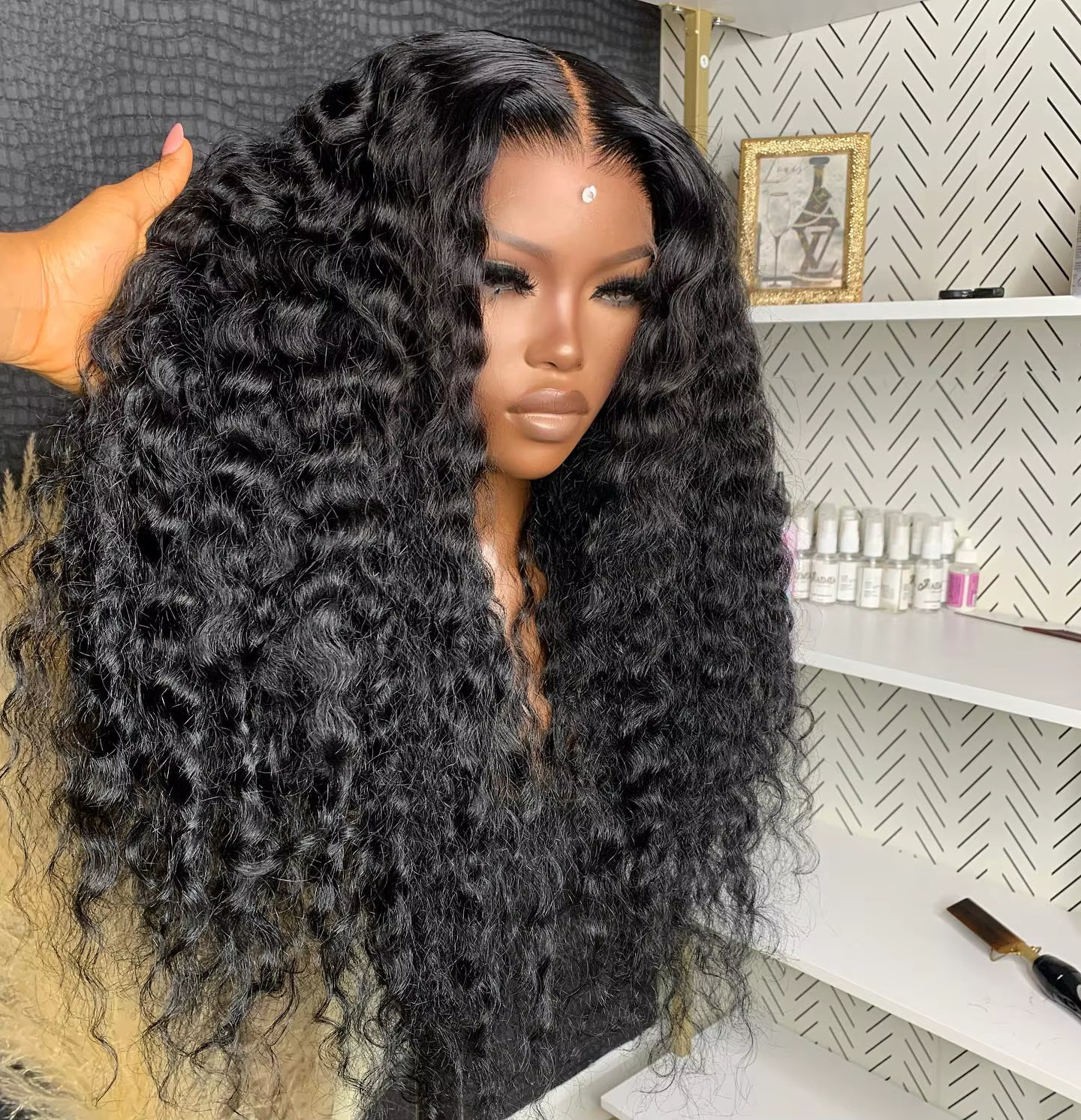 Perruque Lace Front Wig ondulée sans colle