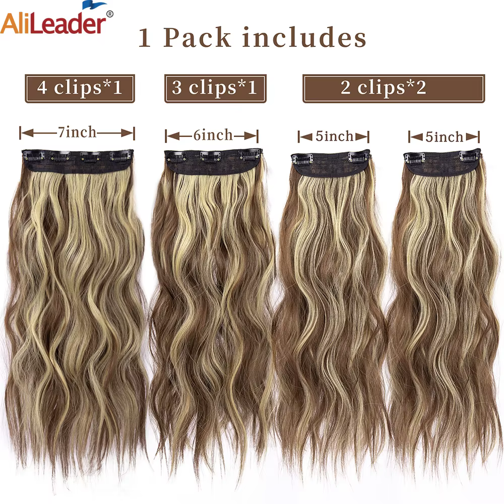 Extensions de cheveux synthétiques à clips