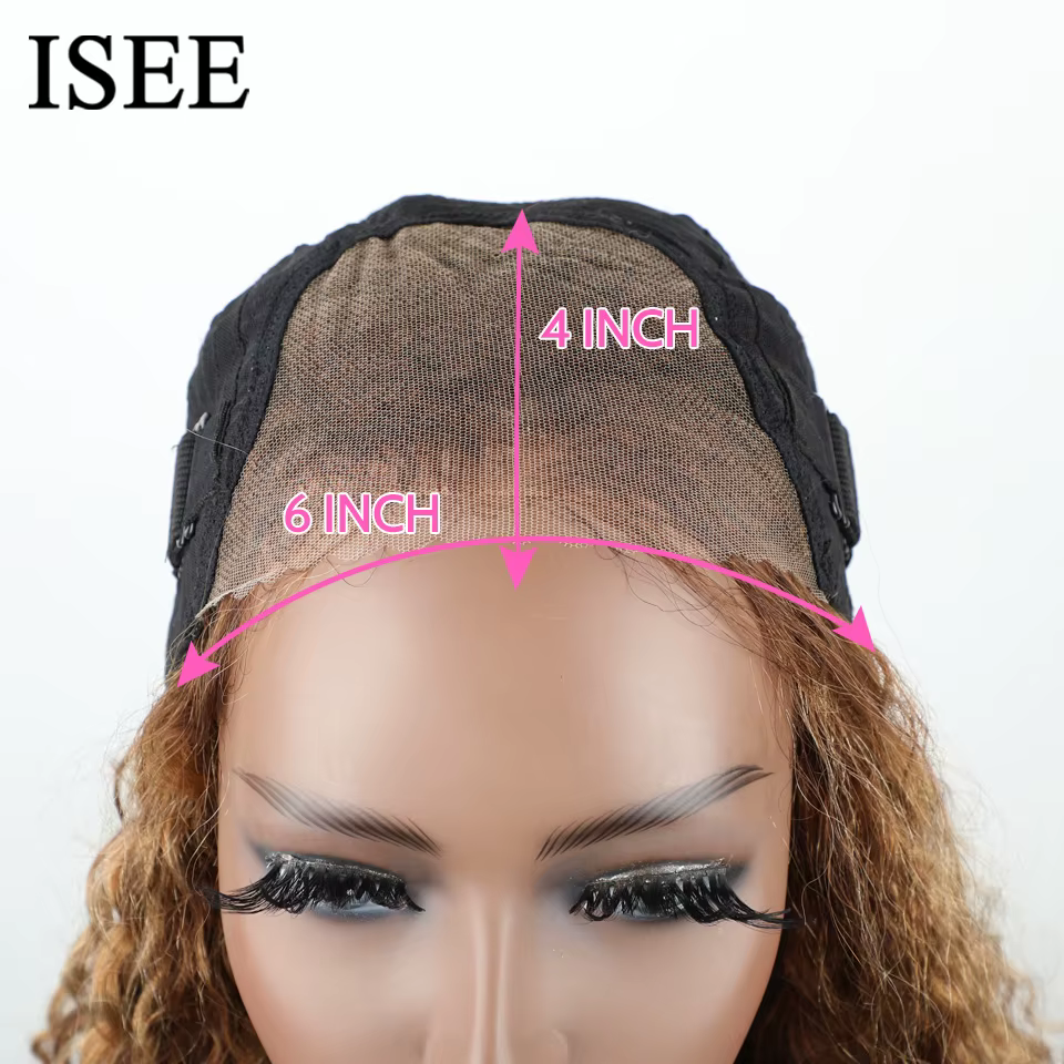Wear And Go perruque sans colle Ombre ISEE cheveux mettre en évidence mongole vague profonde 6x4 Hd dentelle sans