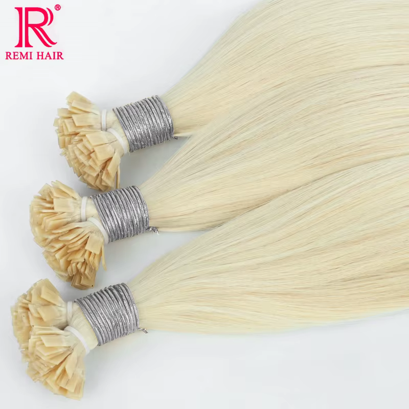 Extensions de cheveux à pointe plate en kératine