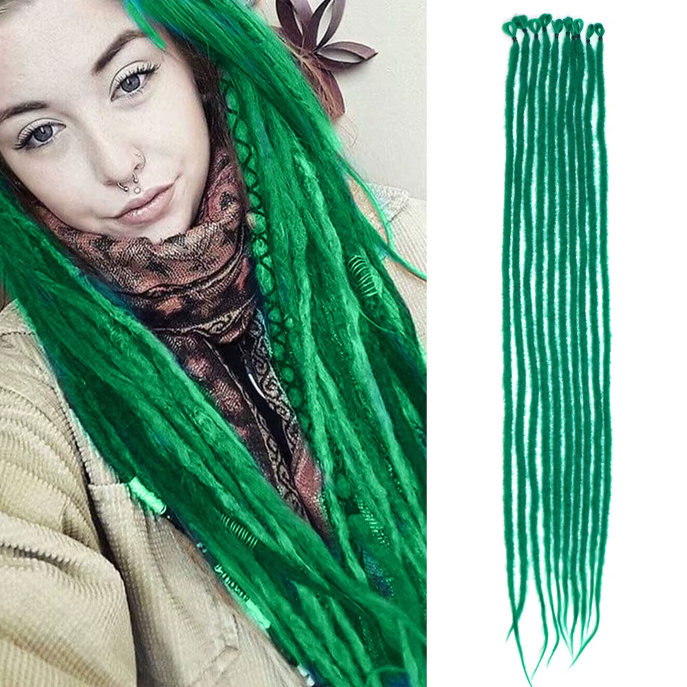 Dreadlocks synthétiques en crochet vert