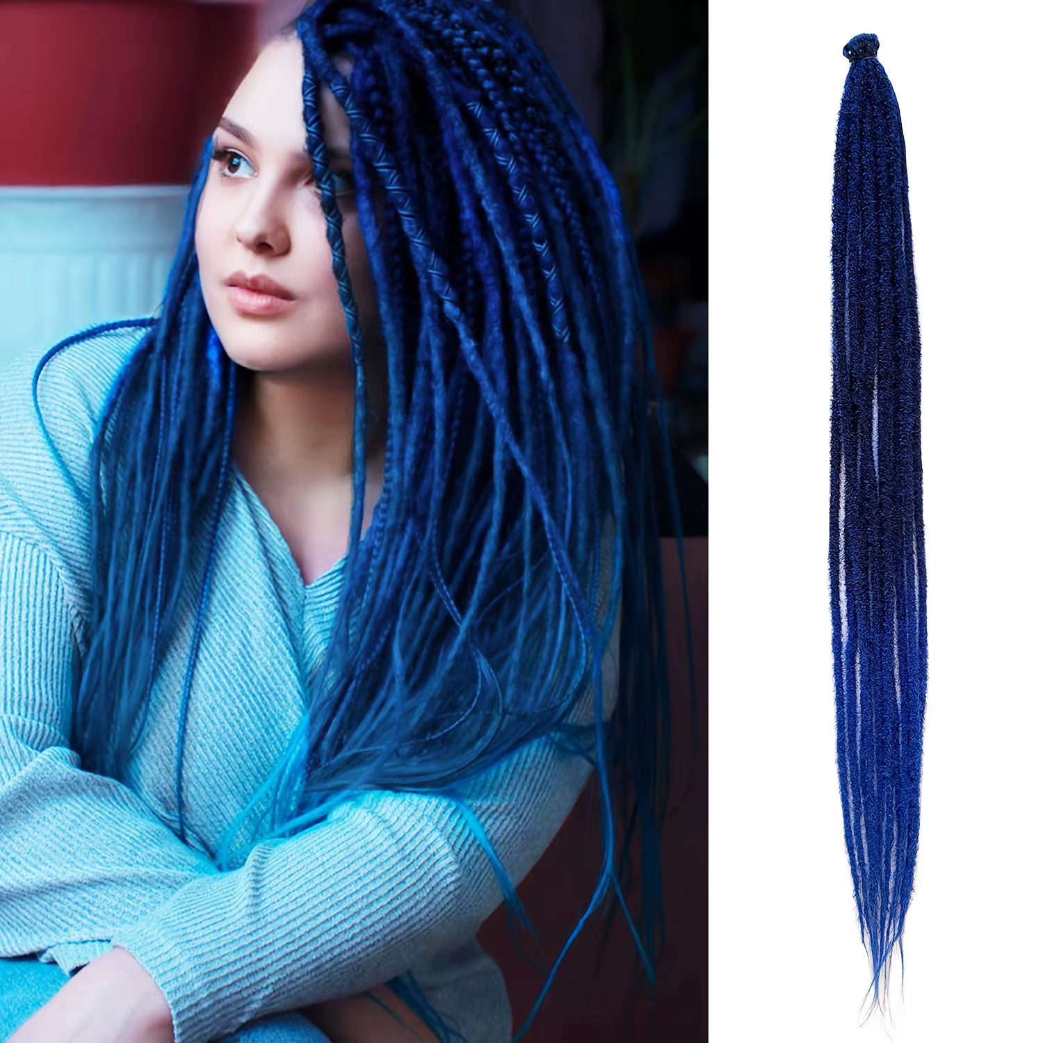 Extensions de dreadlocks synthétiques faites à la main au crochet