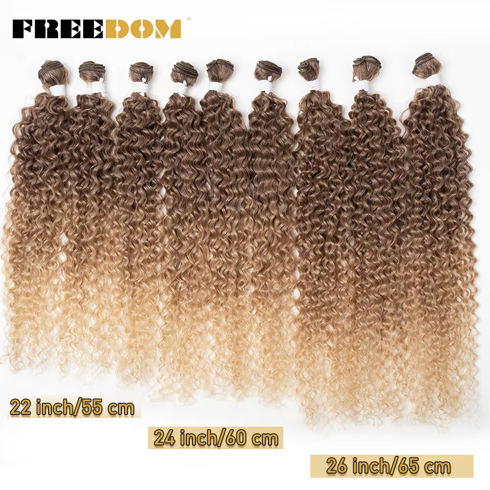 Extensions de cheveux synthétiques bouclés crépus FREEDOM 22 24 26 pouces