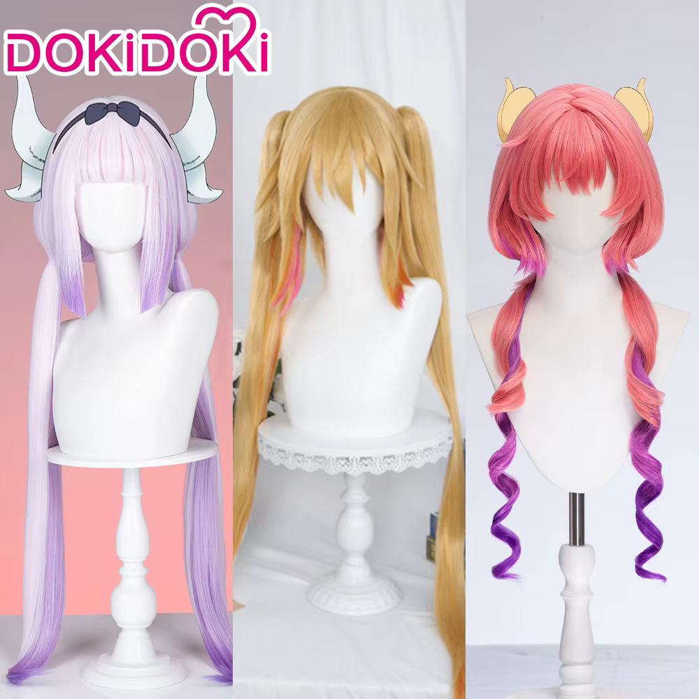 EN STOCK Kanna Tooru Ilulu perruque Anime Miss Kobayashi Dragon femme de chambre DokiDoki
