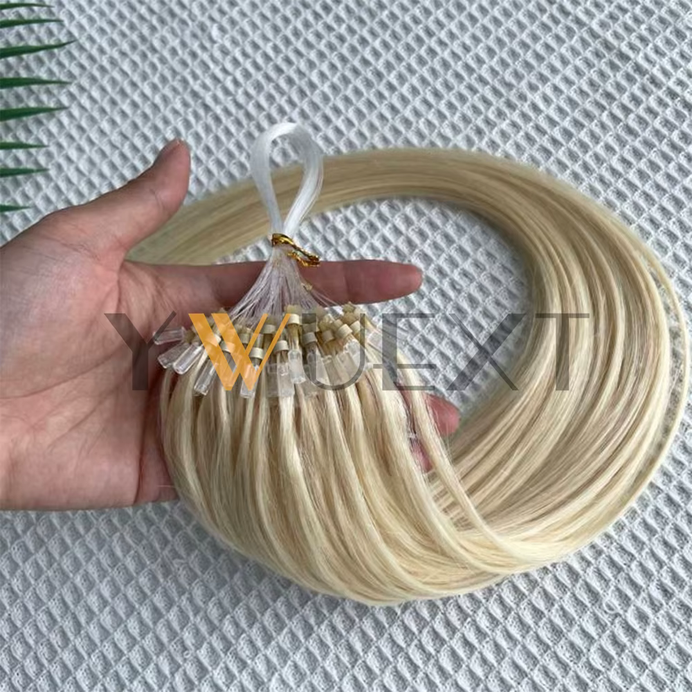 Micro boucle anneau Extensions de cheveux humains 12 "-20" naturel noir brun blond lien