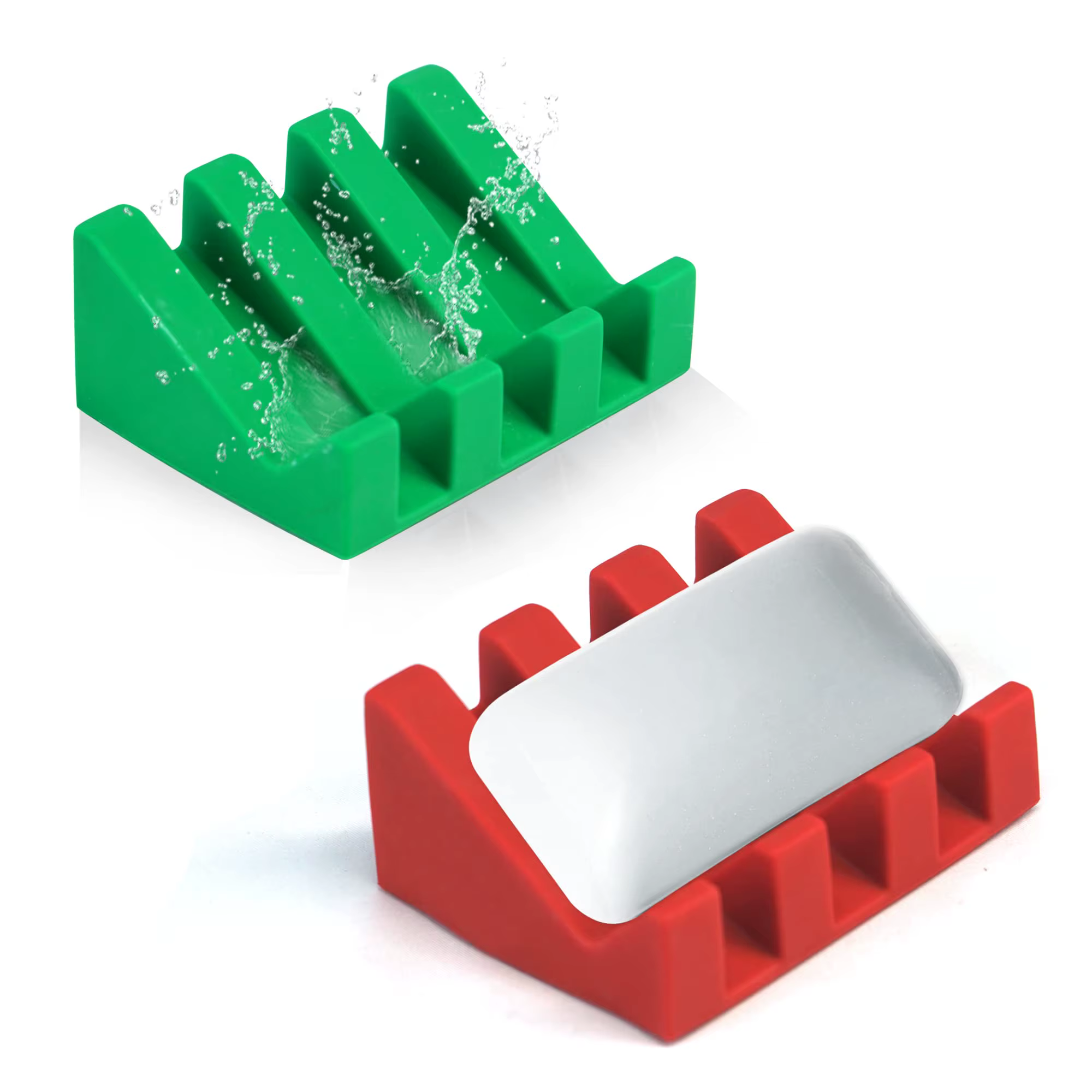 Porte-savon auto-drainant, pour salle de bain, cuisine, éponges, prolonge la durée de vie du savon, garde les pains de savon au sec et facilite le nettoyage