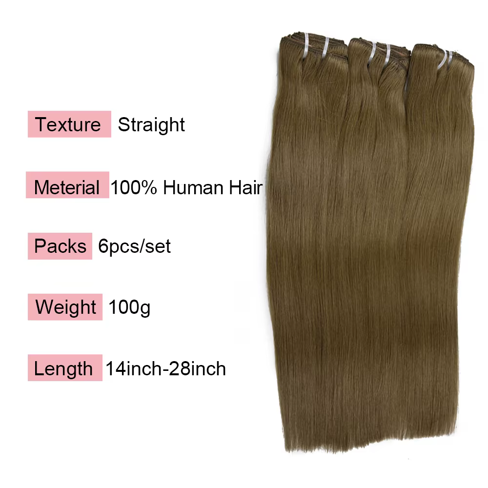 Ali Queen cheveux brésilien pince droite en PU Extensions