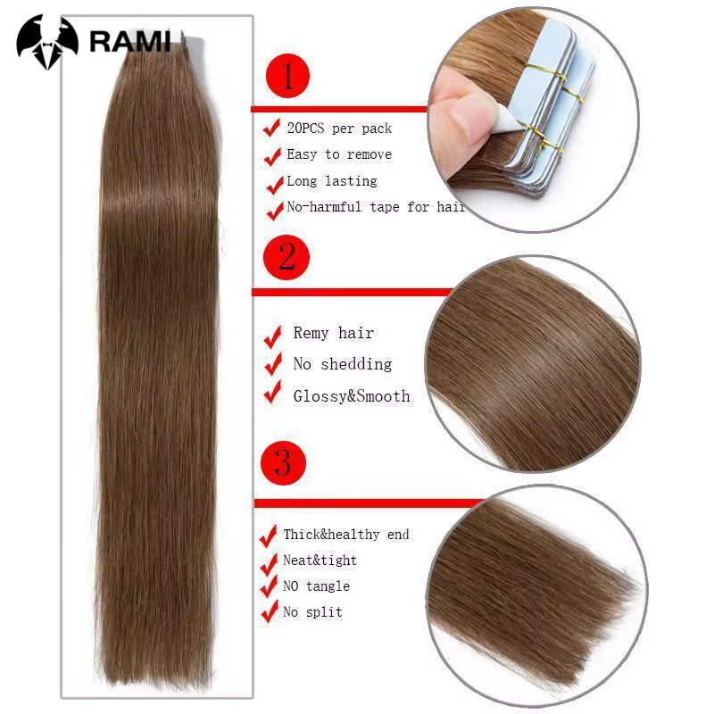 Ruban de cheveux humains 100 % mis en évidence dans les extensions Trames de couleurs mélangées de 12 à 26 pouces # 99J Bourgogne # 6/30 Marron Blond