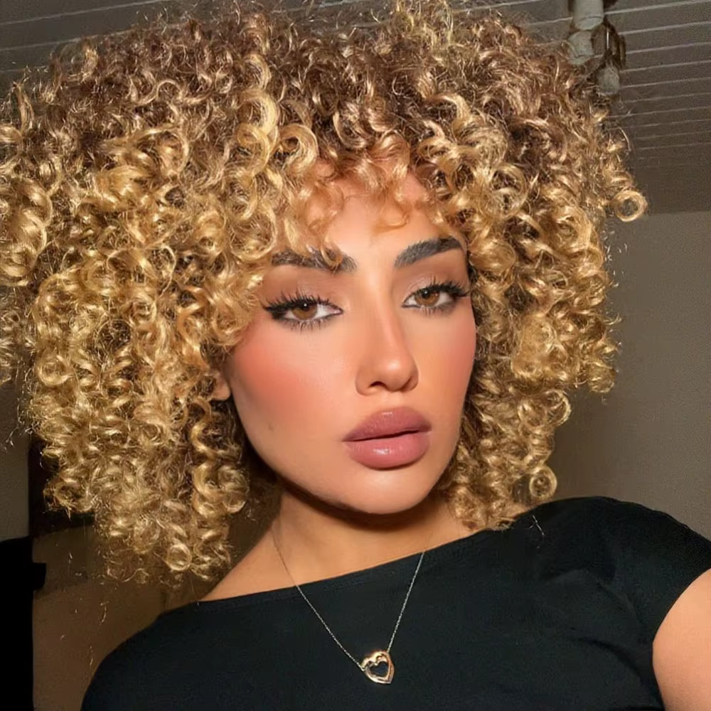 Perruques bouclées blondes pour femmes