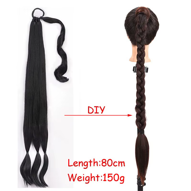 Extensions de cheveux synthétiques longues et droites
