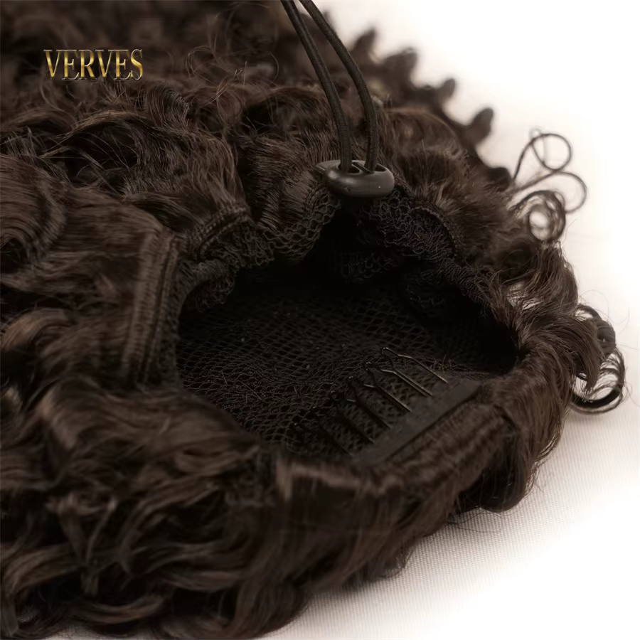 VERVES cordon synthétique bouffant queue de cheval Afro bouclés 16 pouces Extension de cheveux pince en Pontail