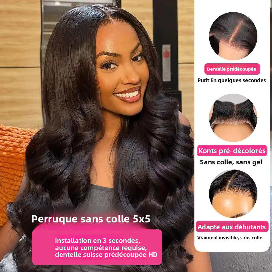 Perruque frontale en dentelle HD 13x4 en cheveux humains
