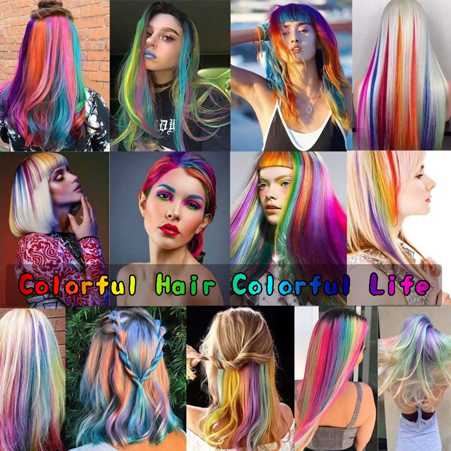 Extensions de cheveux synthétiques colorées à clipser