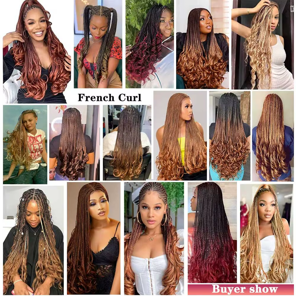 Extensions de cheveux tressés à boucles françaises