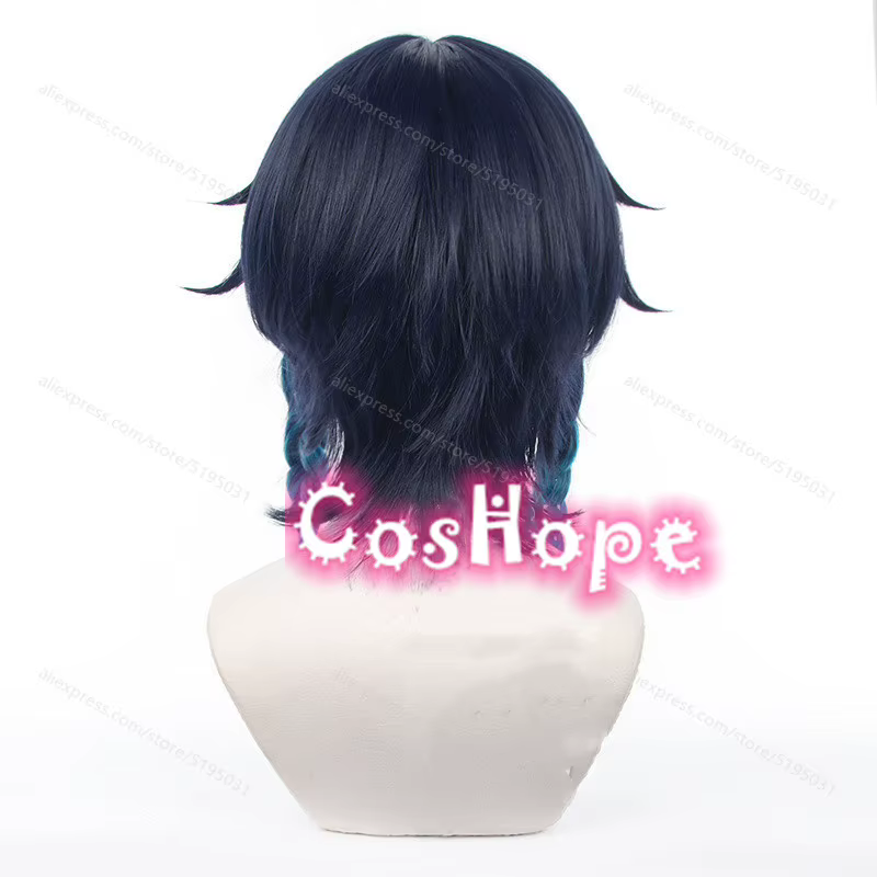 Perruque de cosplay Venti unisexe