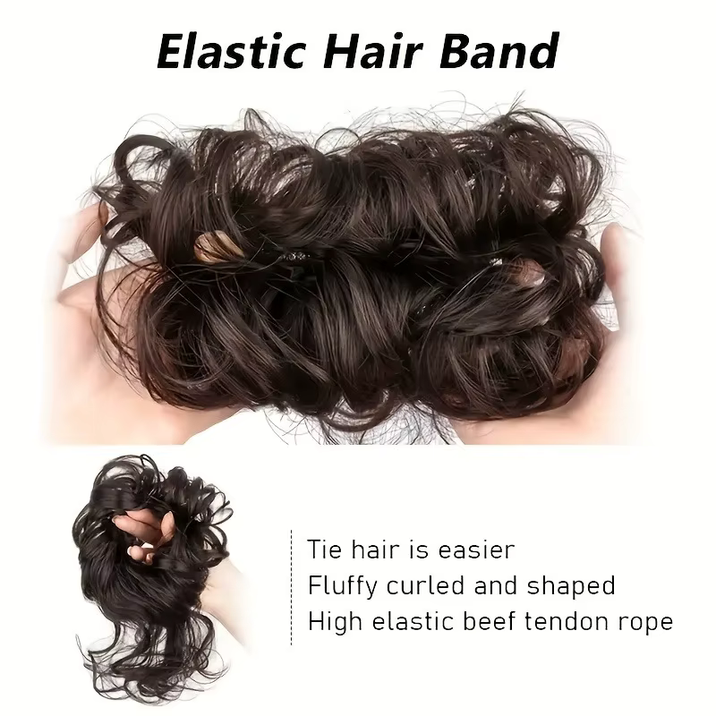 Chignon synthétique bouclé pour femme – Perruque rapide