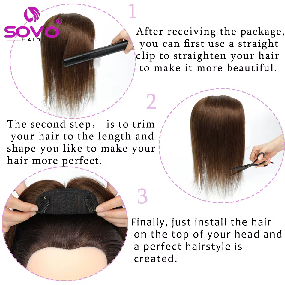 Toppers de cheveux raides pour femmes