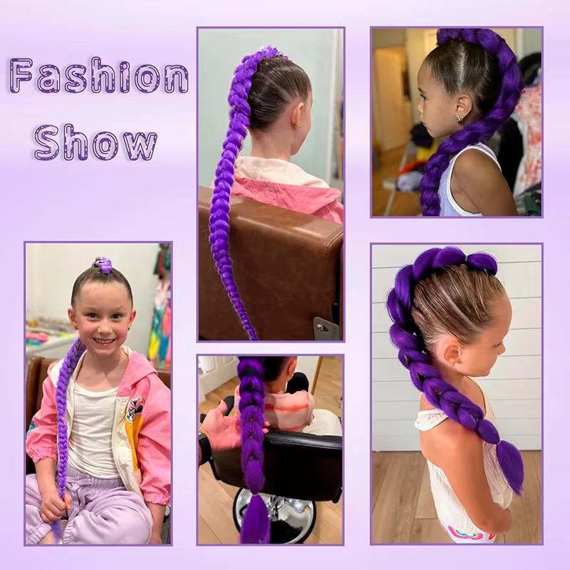 KPop Anime personnage Cosplay perruque violette pour enfants filles