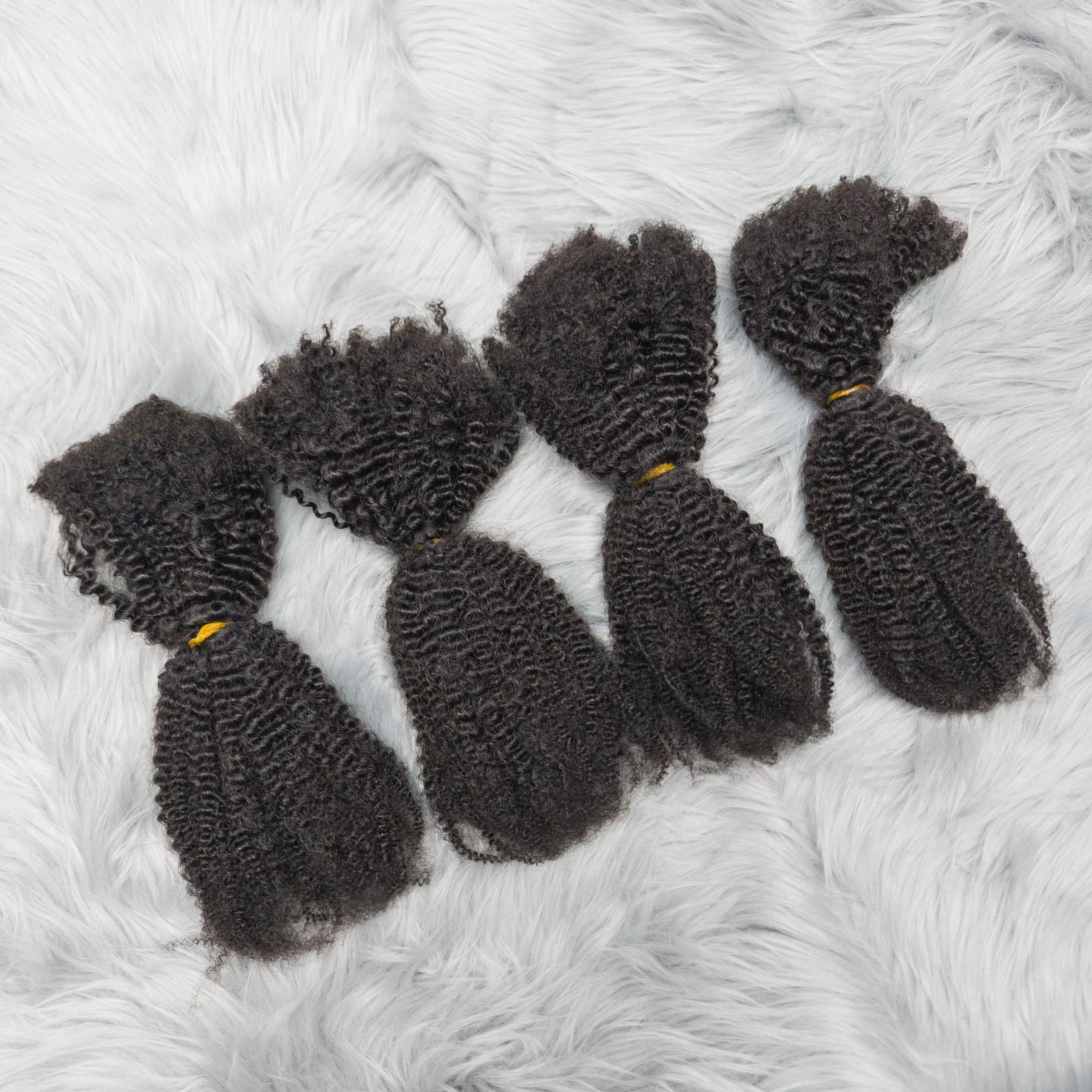 4C Afro crépus bouclés vierge cheveux humains 16 "Extensions