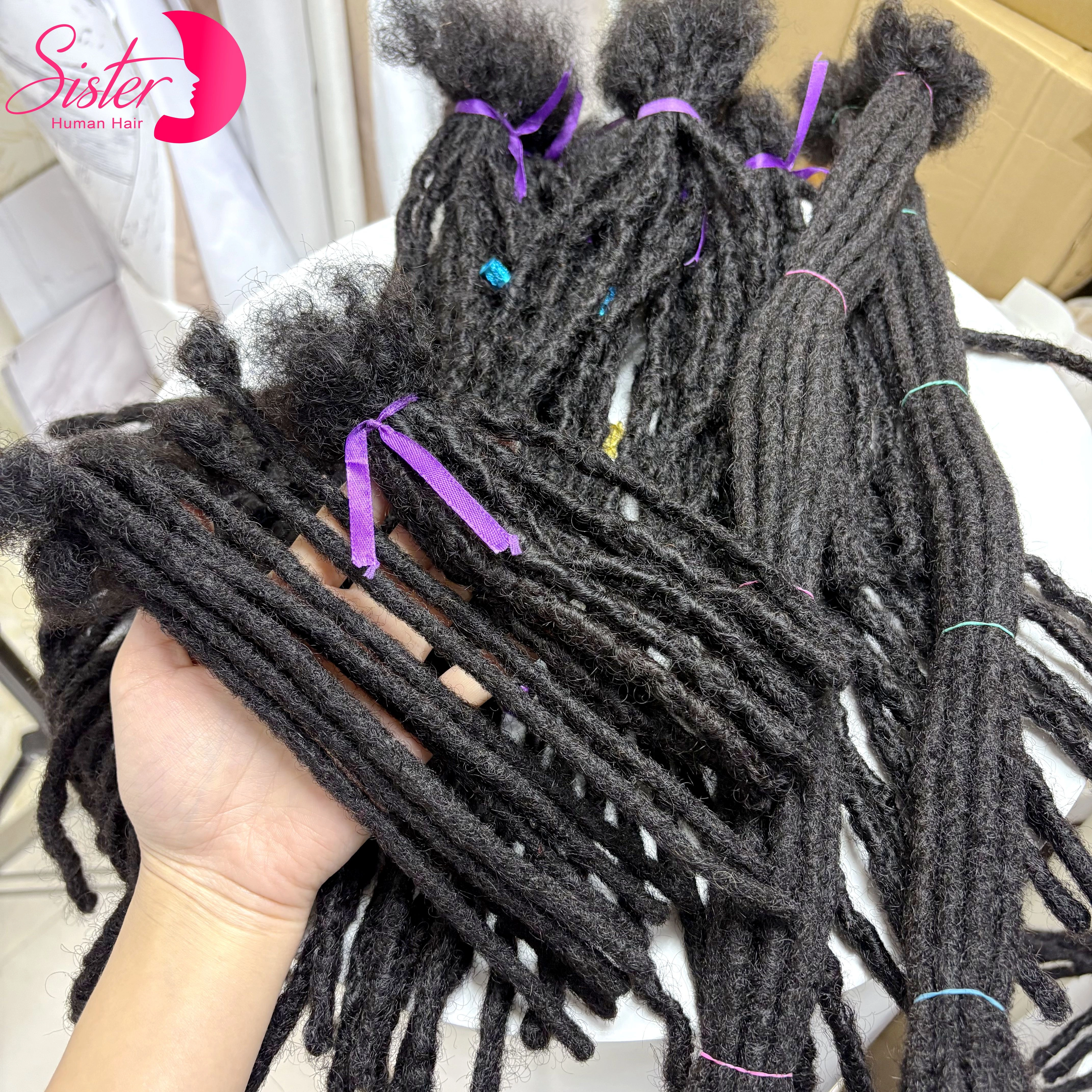 100% Extension Loc faite à la main cheveux humains avec extrémités bouclées 50 brins 8-14 pouces