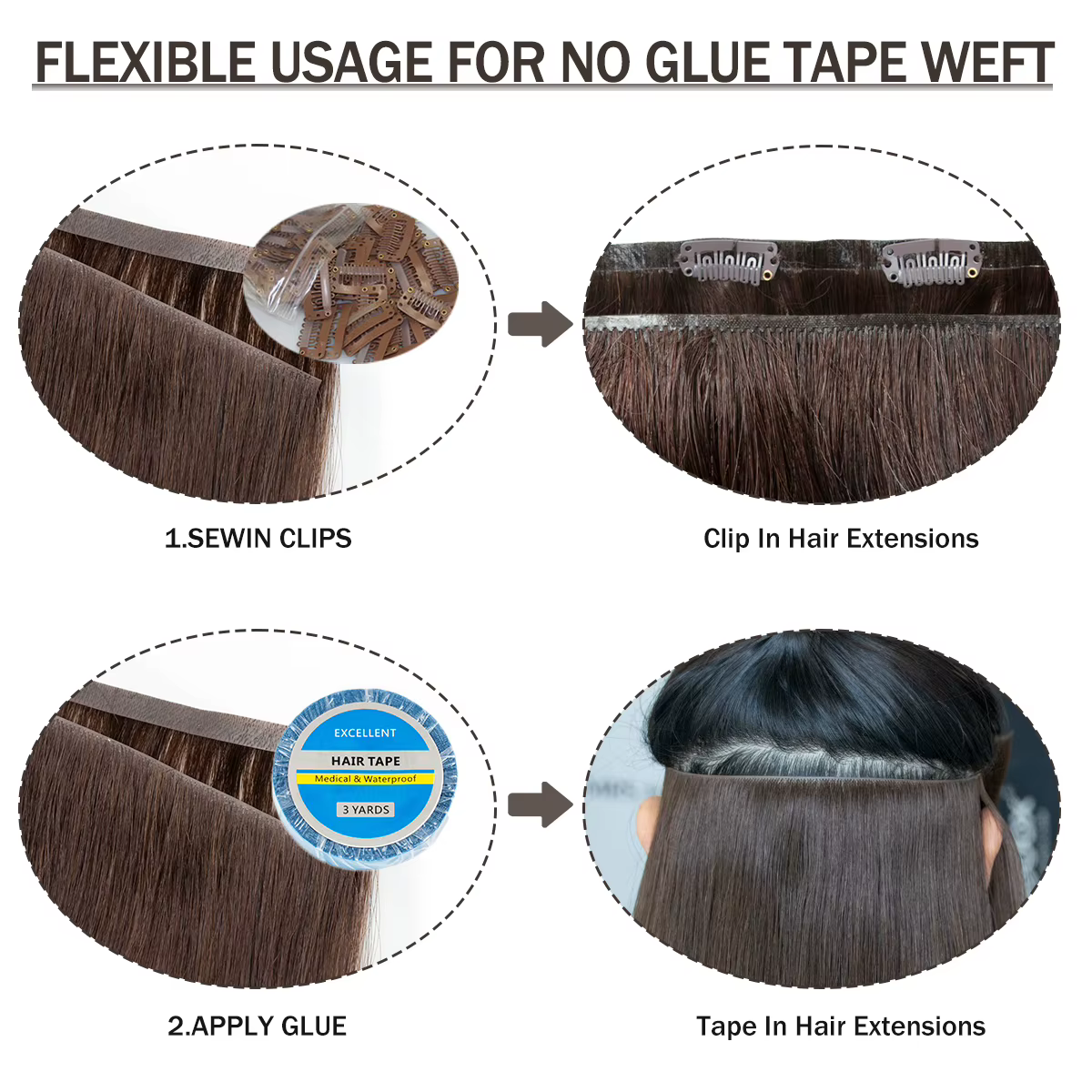 Bundles de cheveux humains de trame d'unité centrale