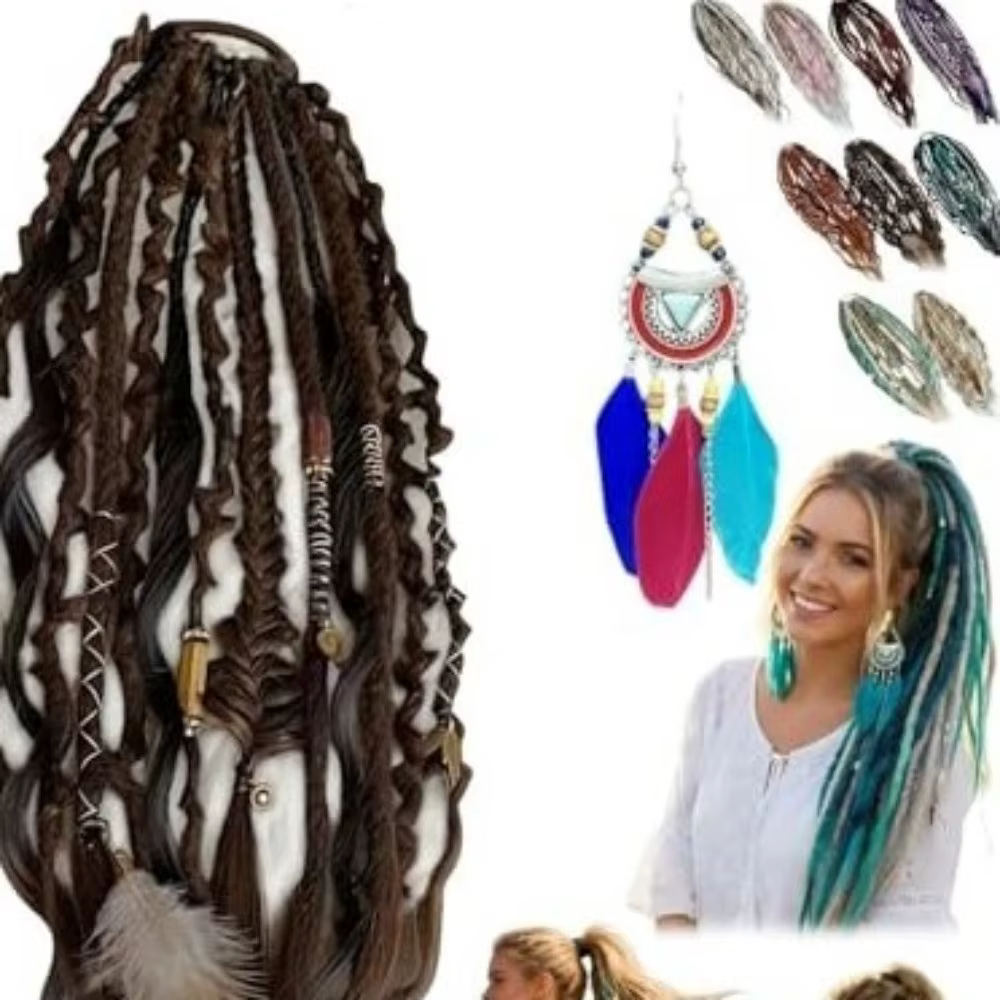 Nouvelles extensions de queue de cheval élastiques style bohème DIY avec élastique à cheveux