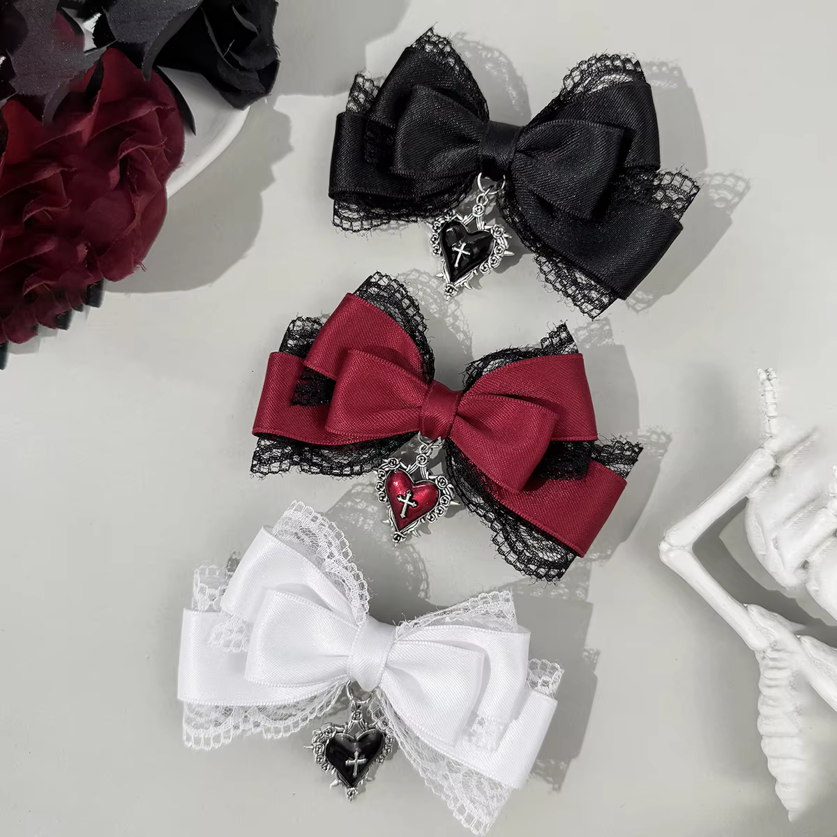 Pince à cheveux style gothique lolita