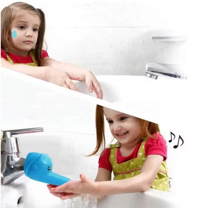 Extension de robinet Animal pour enfants, requin, canard jaune, éléphant, extension de robinet de lavabo, buse anti-éclaboussures, extension de jouet de douche