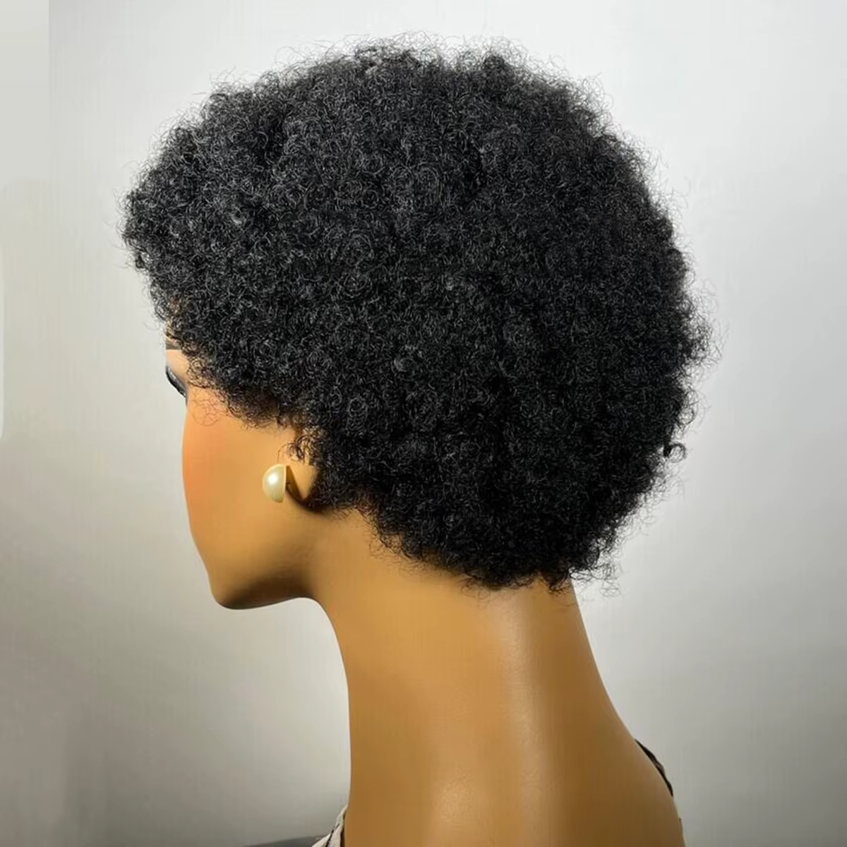 Perruque afro courte crépue sans colle pour femmes noires