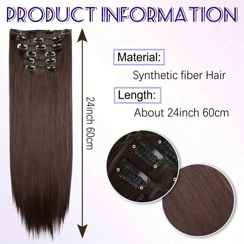 Extensions capillaires synthétiques longues et lisses