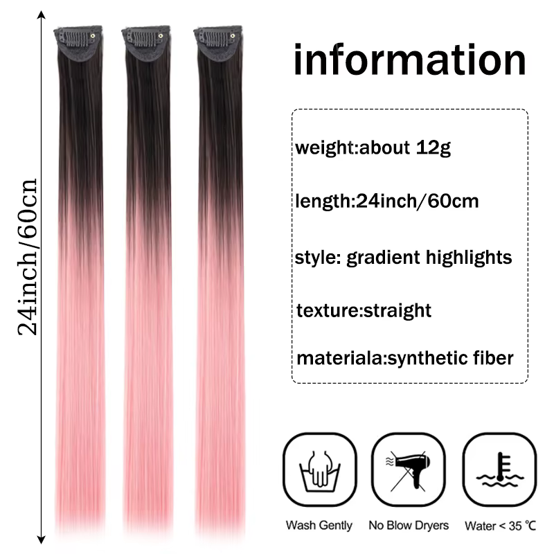 LUPU pinces à cheveux Extensions de cheveux perruque synthétique longue droite dégradé couleur pince-in morceau de cheveux pinces à cheveux pour cheveux pour tenue de femme