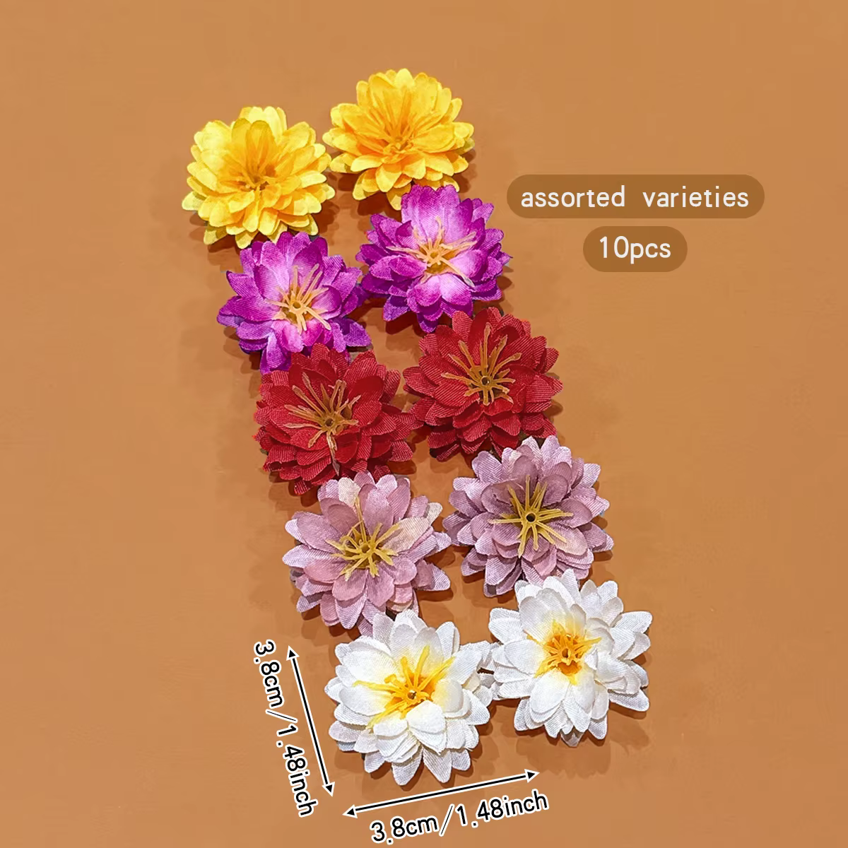 10 pinces à cheveux à fleurs aléatoires colorées pour un usage quotidien comme accessoires