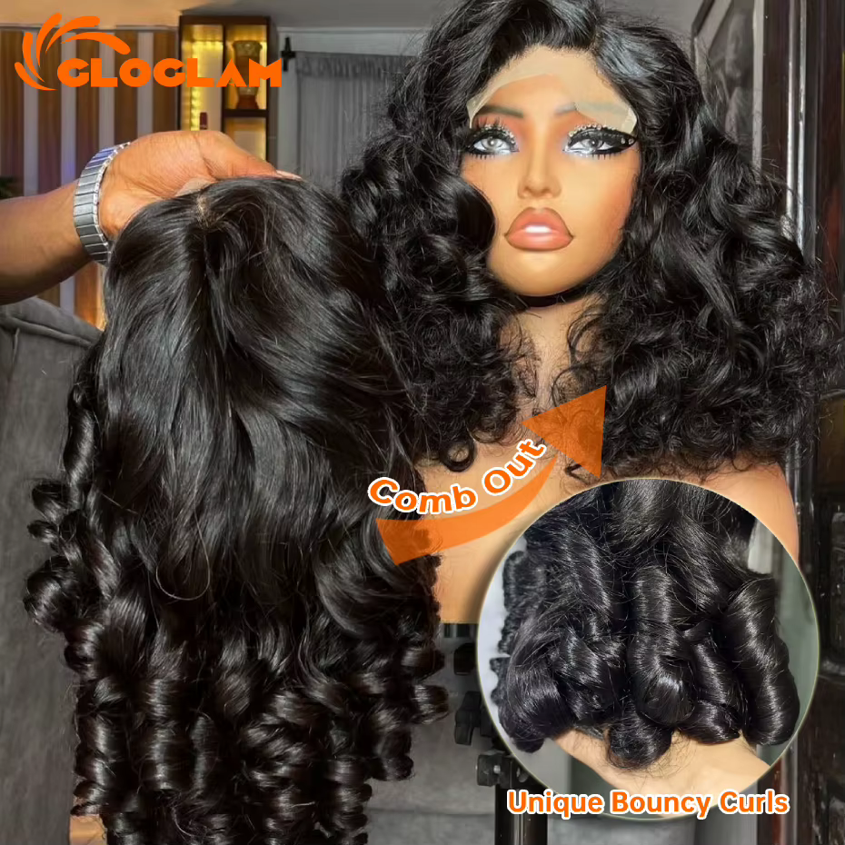 Perruque Lace Front Wig brésilienne bouclée et rebondissante