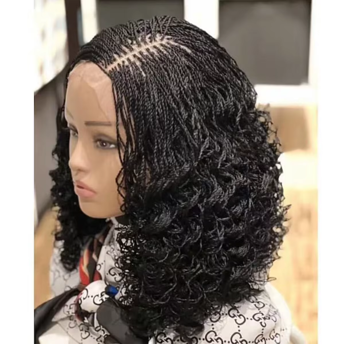 Pixie Curly Bob Lace Tressé Ultraviolet, HD Lace Braiding, Lace Ultraviolet
