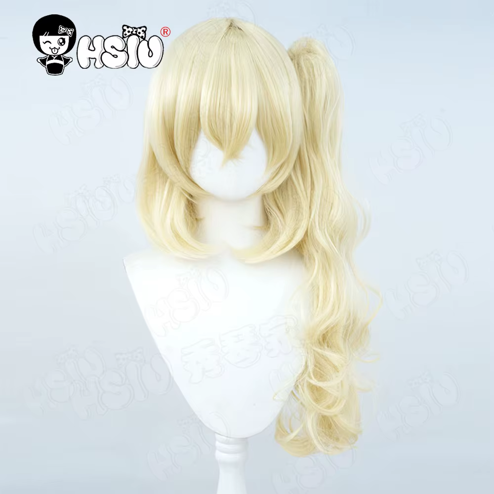 Perruque de Cosplay Flandre Scarlet HSIU 70CM, cheveux longs jaunes, perruque synthétique résistante à la chaleur, Anime Touhou Project Flandre Scarlet Cosplay
