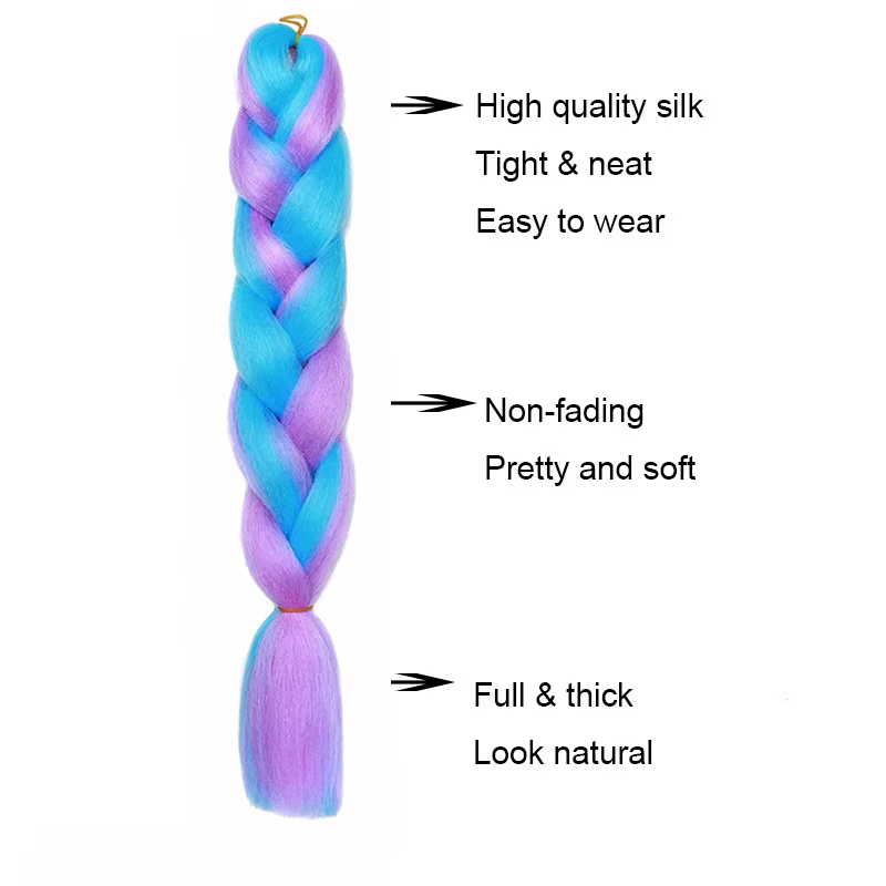 Extension capillaire synthétique tressée de 24 pouces