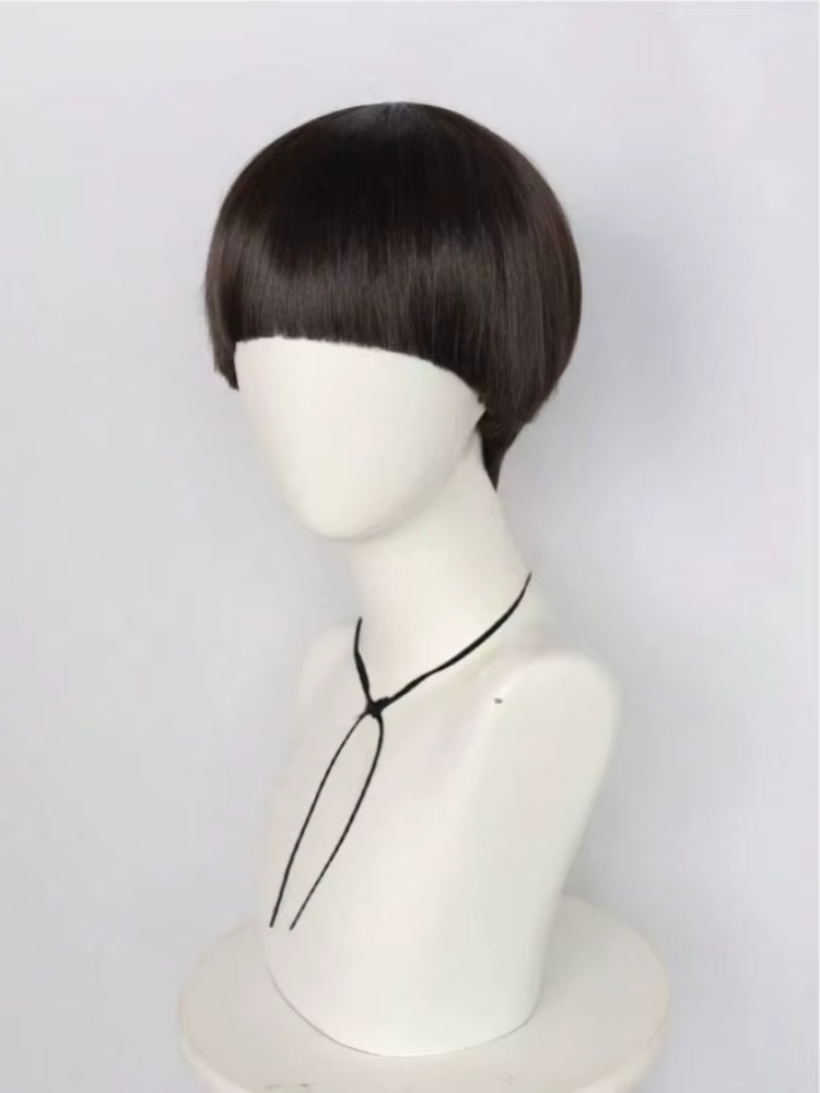 Perruque de cosplay courte brune pour hommes