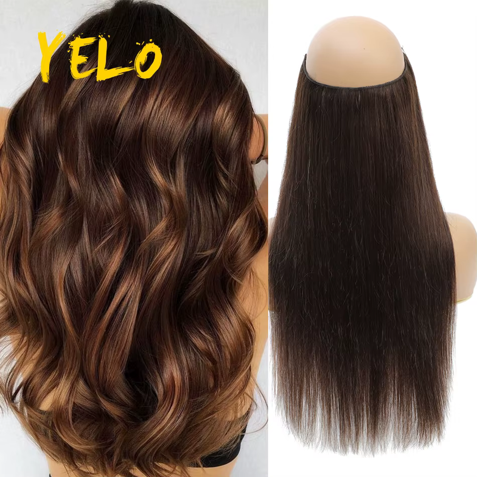 Extensions de Cheveux Humains Lisses avec Clips