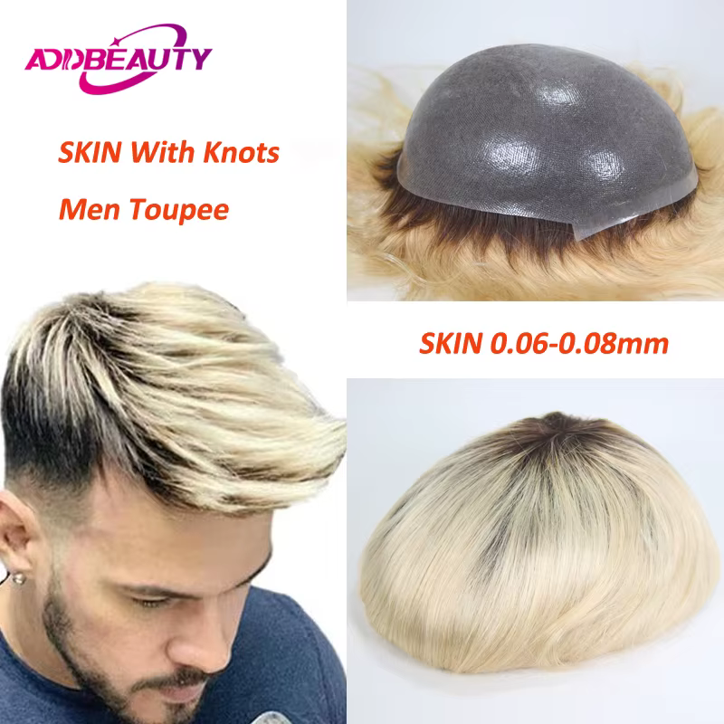 Prothèse capillaire pour homme avec nœuds