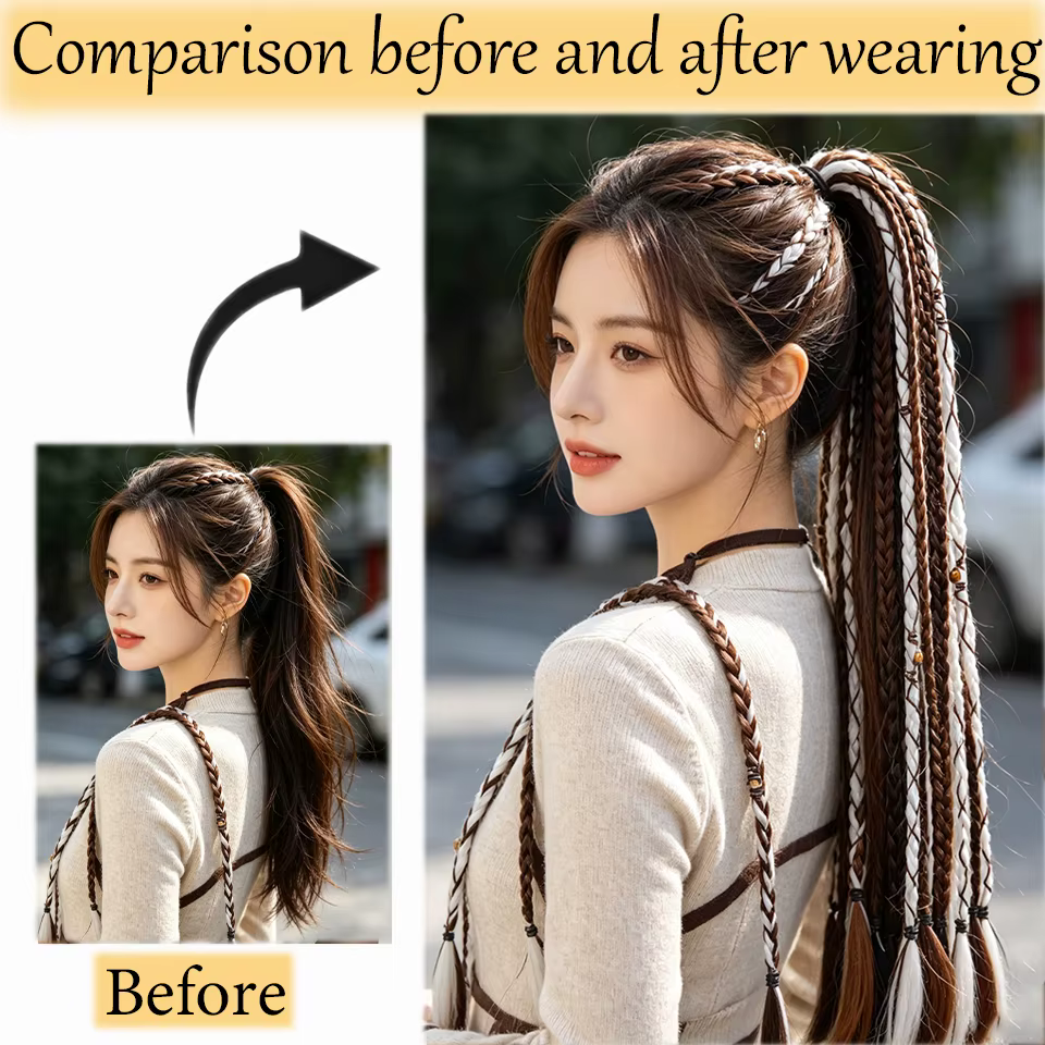 Extensions de cheveux synthétiques tressées à la main