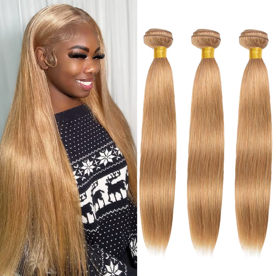 HairUGo # 27 Extensions de cheveux humains blond miel tissage