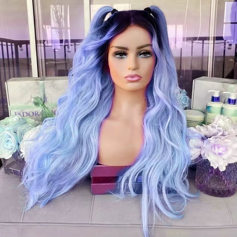 Perruque Lace Front Wig Synthétique Ombrée Rose