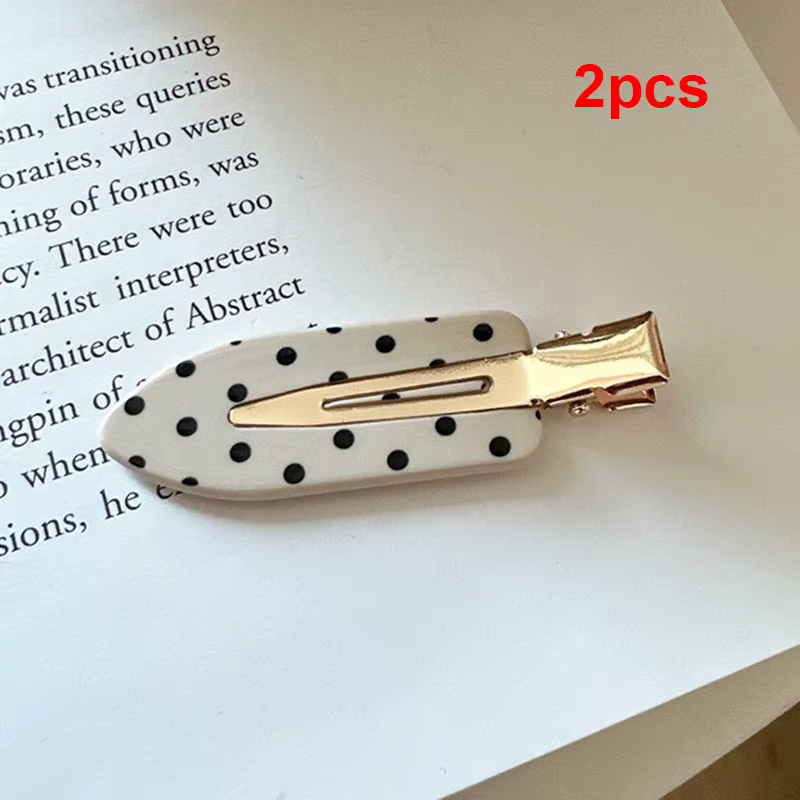Barrettes vintage à pois pour filles, pinces à cheveux élégantes sans couture, pinces bec de canard pour franges/sections, accessoires capillaires quotidiens