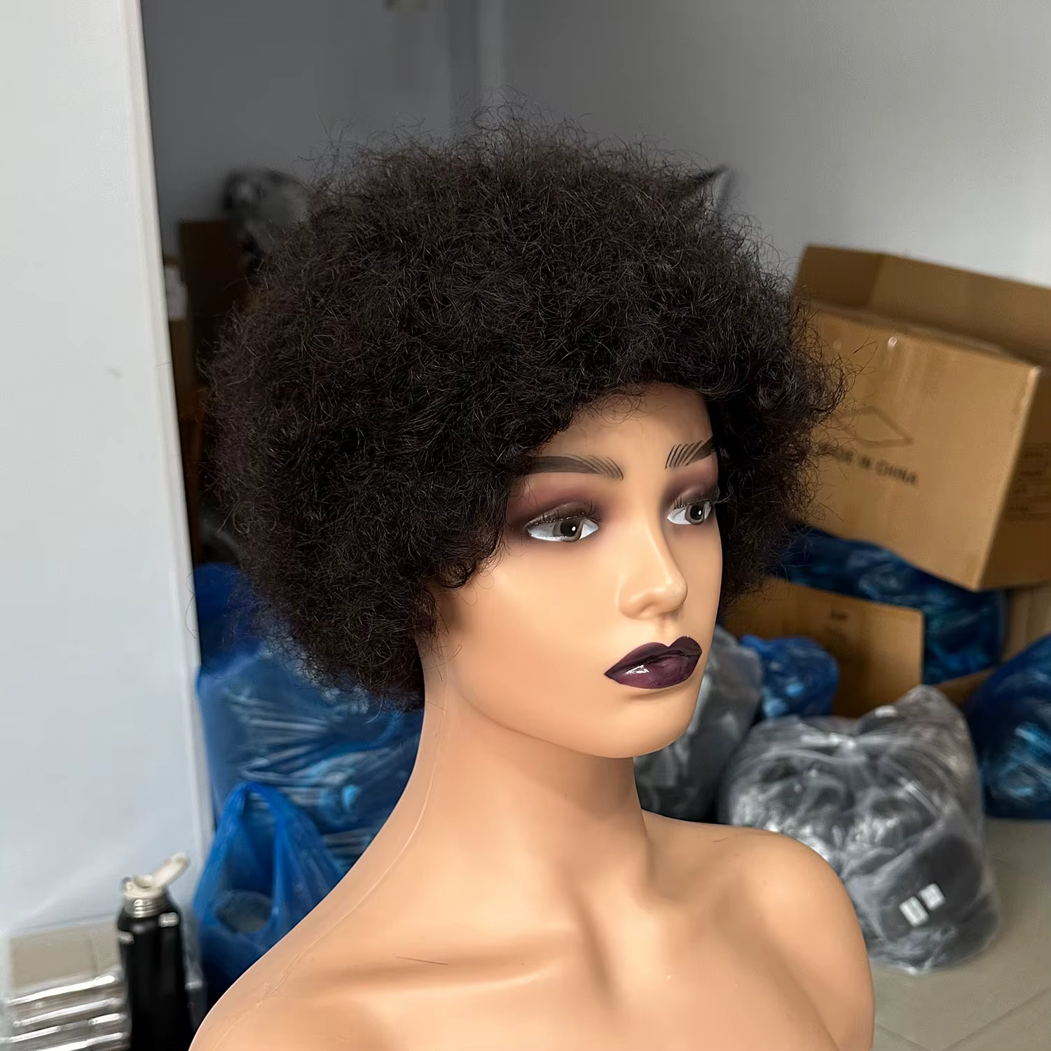 Perruques en cheveux humains afro bouclés pour femmes noires