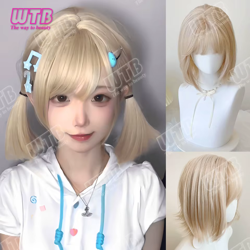 WTB Perruque synthétique beige style Lolita